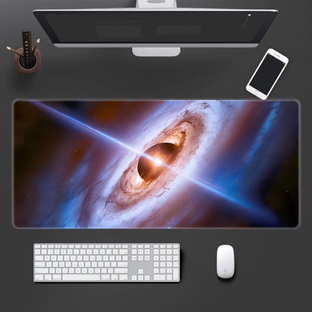 Desk Setup Designer - 惑星パターンデザイン、滑り止めゴムベース、洗える長方形オフィスデスクパッド、装飾セットアップ、ゲーマー向けゲーミングマット