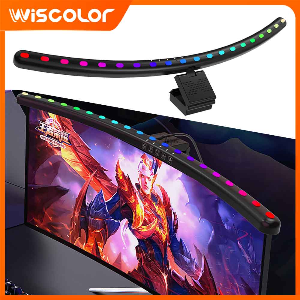 Desk Setup No Monitor - RGBICモニターライトバー調光可能LEDライトスマートWifiアプリリモコンランプモニターライトバーゲーマー装飾照明