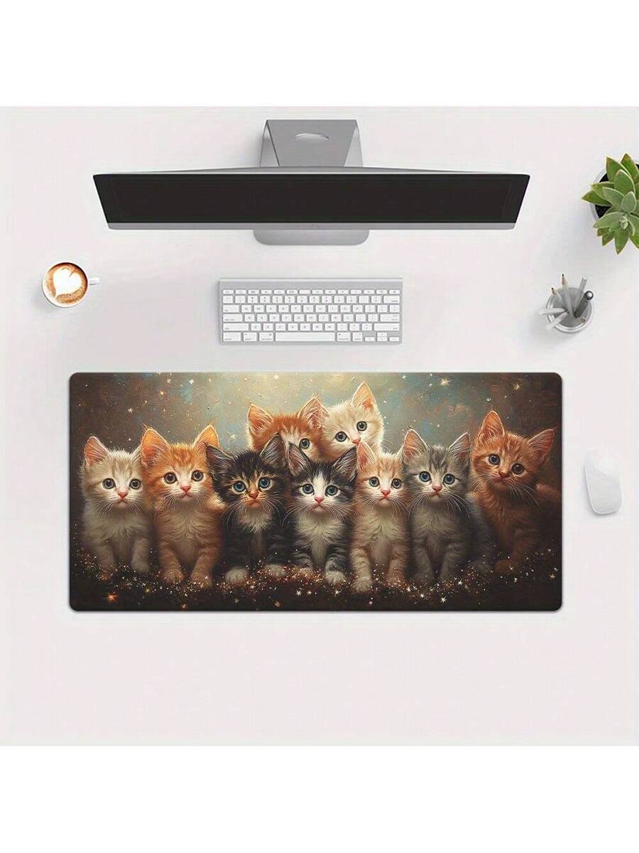 Desk Setup Pc And Laptop - かわいい子猫ゲーミングマウスパッドデスクマット滑り止めゴムベース滑らかな生地表面PCラップトップオフィスゲームセットアップ用