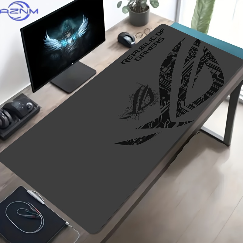 Desk Setup Designer - 大型ゲーミングマウスパッド 1枚 ROG回路基板デザイン 滑り止めゴムベース オフィス・ゲーミングセットアップ用拡張デスクマット PCアクセサリー