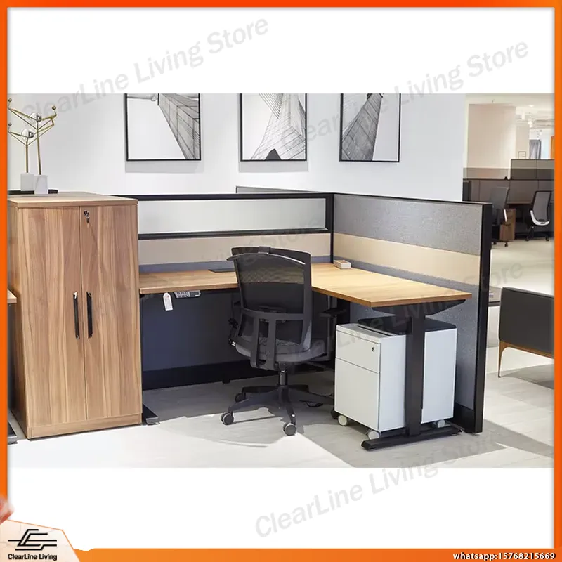 Desk Setup Designer - L字型電動昇降式ゲーミングデスク、デュアルモーター搭載、座って立って両用、eスポーツセットアップ用、コーナーデザイン付き