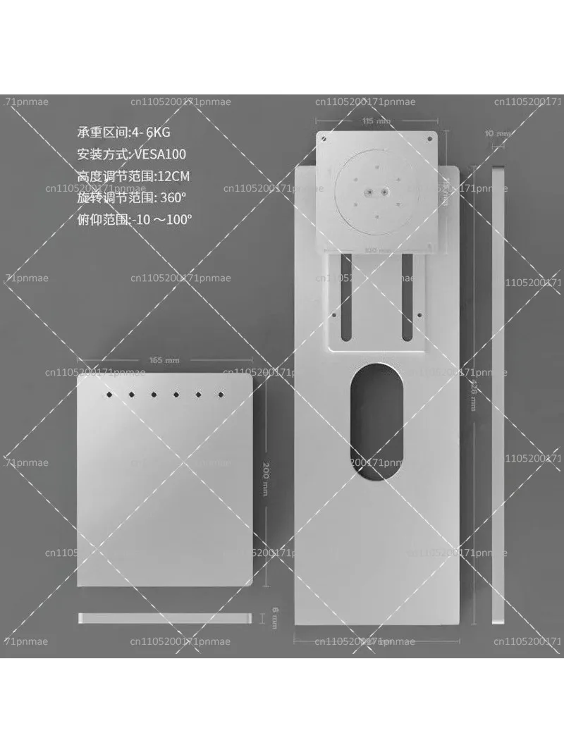 Desk Setup No Monitor - CNCアルミ合金製モニターブラケット、昇降・回転可能なコンピュータースクリーンホルダー、人間工学に基づいたデスクセットアップ用XDRスタイル