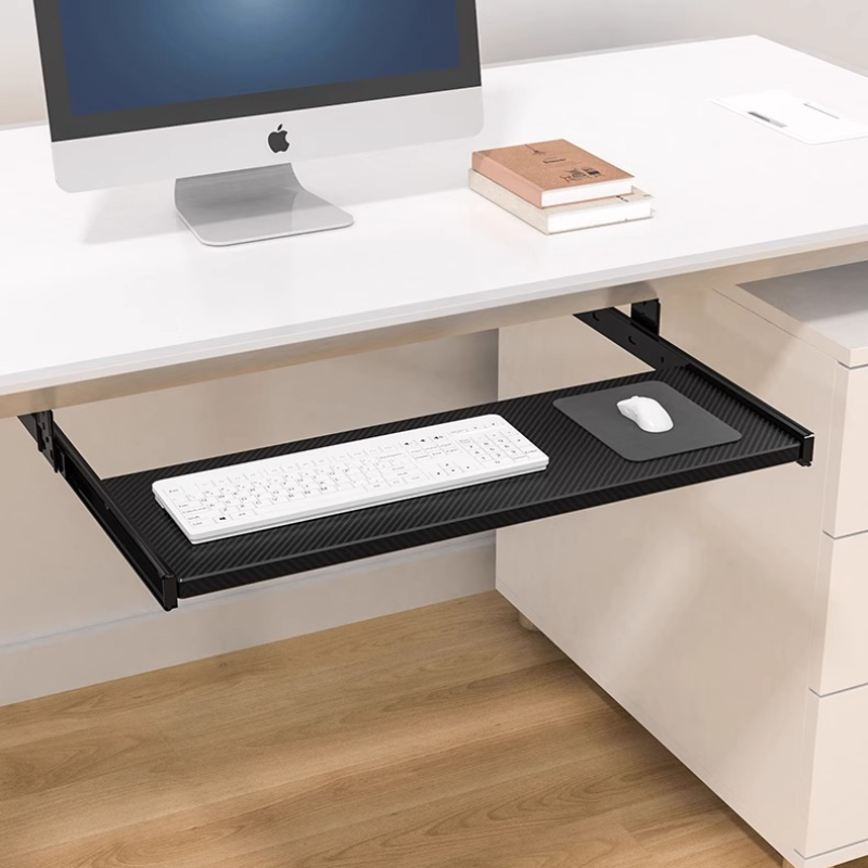 木製キーボードトレイ、デスク下用、スライドレール付きマウスプ - Desk Setup Living Room のレビューと価格
