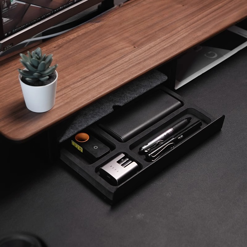 モニタースタンドライザー収納引き出しオフィスデスクオーガナイ - Desk Setup In Office のレビューと価格