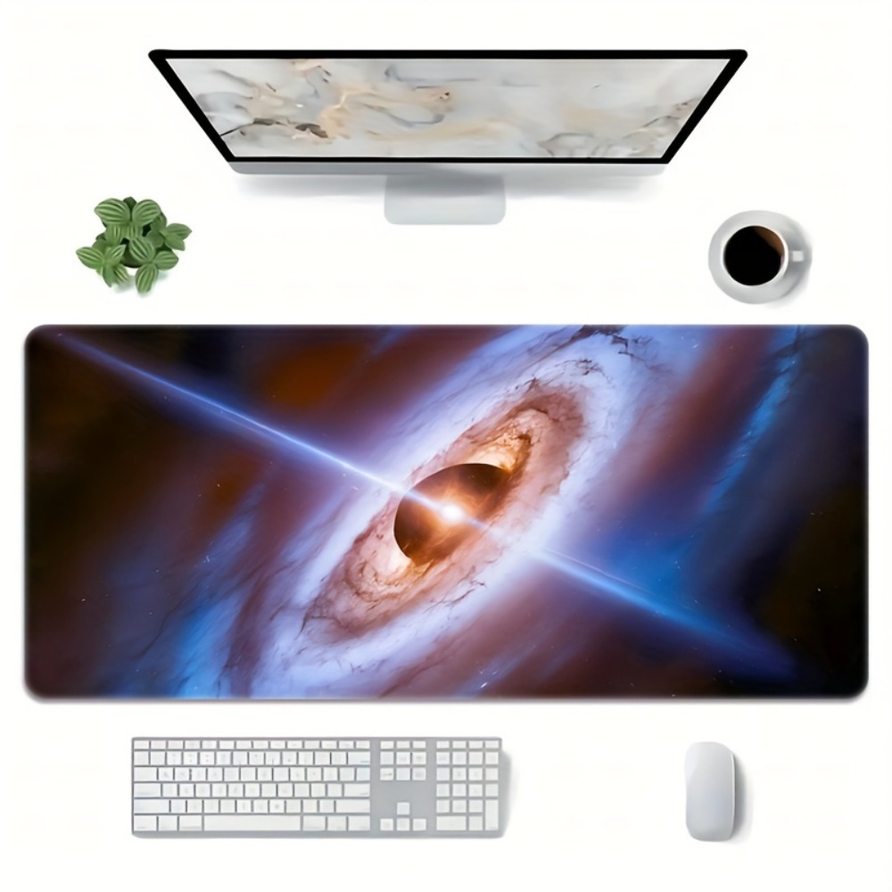 惑星パターンデザイン、滑り止めゴムベース、洗える長方形オフィ - Desk Setup Designer のレビューと価格