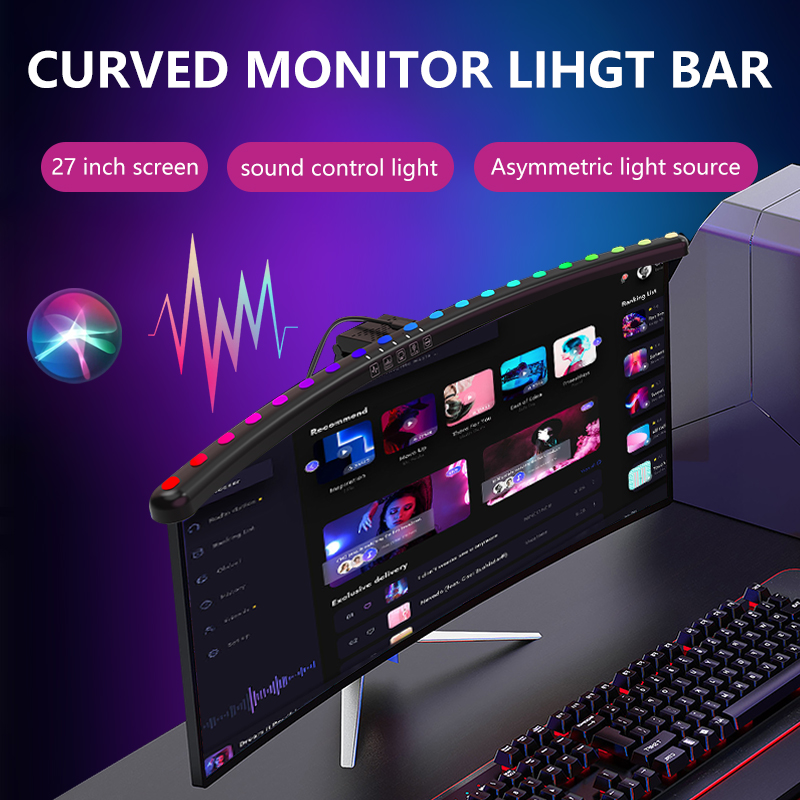 RGBICモニターライトバー調光可能LEDライトスマートWi - Desk Setup No Monitor のレビューと価格