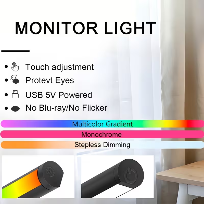 LEDモニターライトバー 30cm 40cm コンピューター - Desk Setup No Monitor のレビューと価格