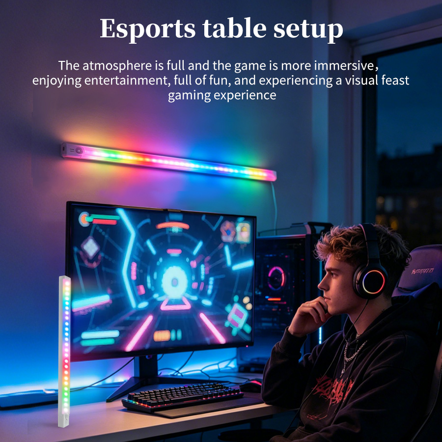 充電式RGB LEDデスクライト モーションセンサー磁気ライ - Desk Setup Rgb のレビューと価格
