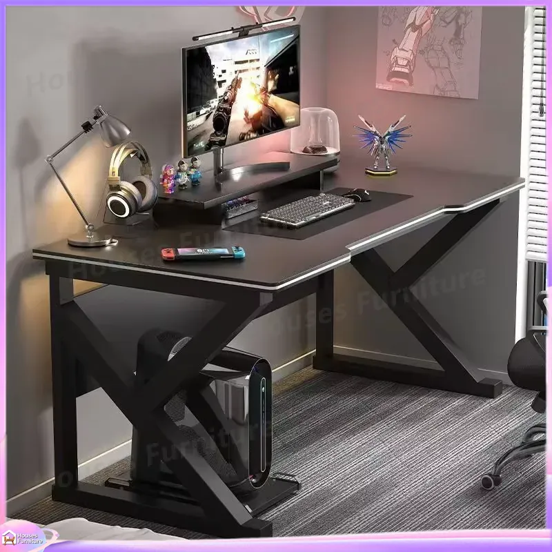 カフェメタルゲーミングデスクブラックMDFコンピューターテー - Desk Setup In Office のレビューと価格