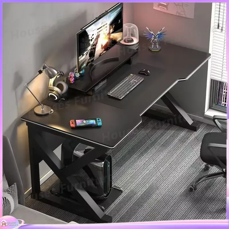 カフェメタルゲーミングデスクブラックMDFコンピューターテー - Desk Setup In Office のレビューと価格