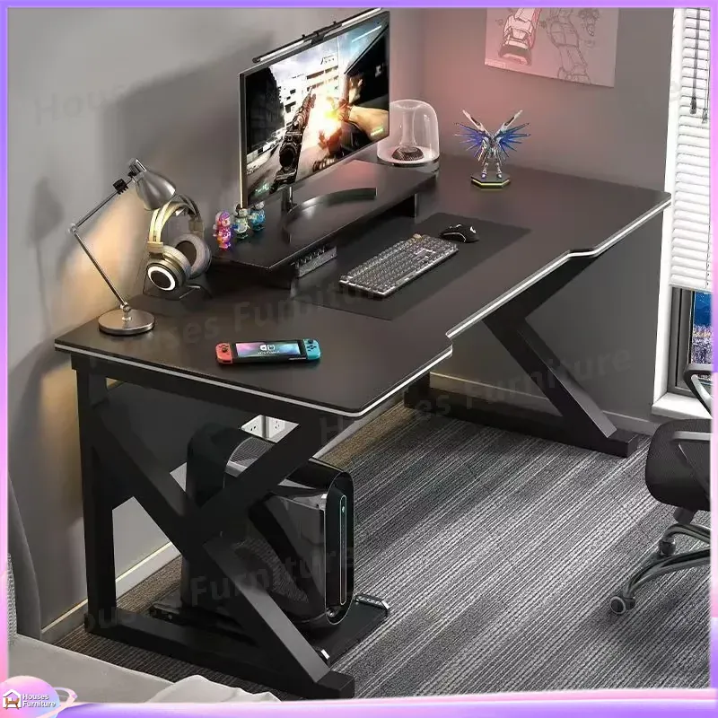 カフェメタルゲーミングデスクブラックMDFコンピューターテー - Desk Setup In Office のレビューと価格