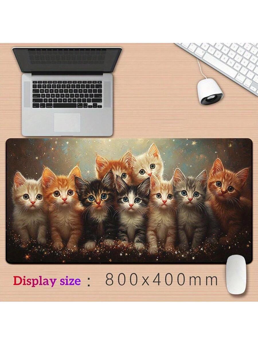 かわいい子猫ゲーミングマウスパッドデスクマット滑り止めゴムベ - Desk Setup Pc And Laptop のレビューと価格