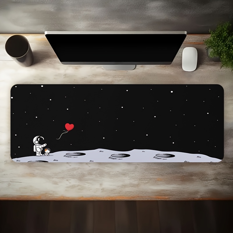 宇宙飛行士月宇宙特大ゲーミングマウスパッド滑り止めゴム製デス - Desk Setup Pc And Laptop のレビューと価格