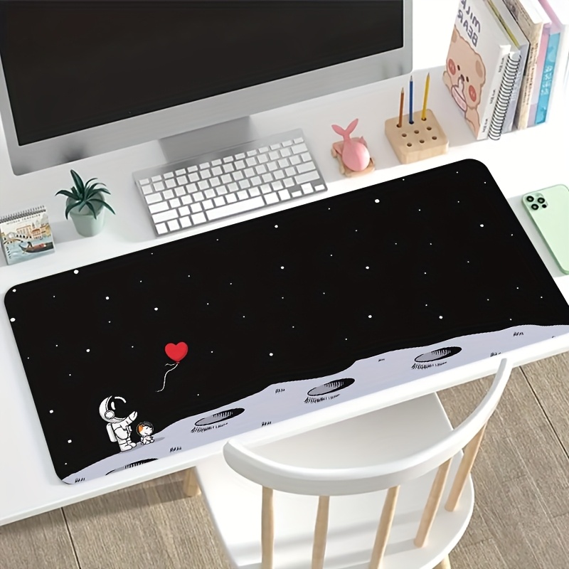 宇宙飛行士月宇宙特大ゲーミングマウスパッド滑り止めゴム製デス - Desk Setup Pc And Laptop のレビューと価格