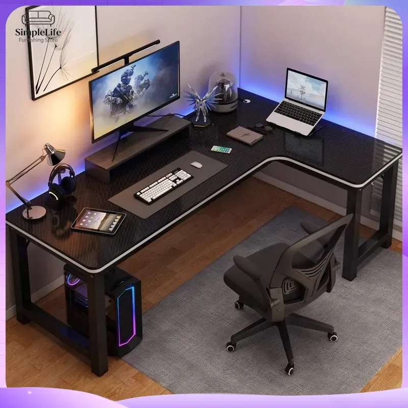 コーナーゲーミングデスク、PC/ラップトップ用コンピューター - Desk Setup Dual Monitor のレビューと価格