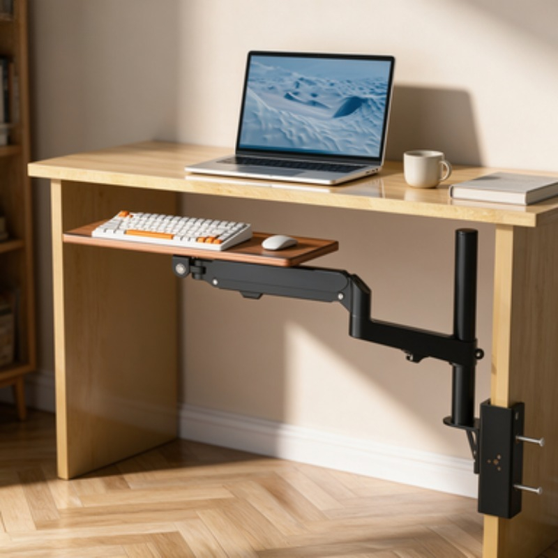 デスク下のスペースを節約するキーボードトレイ オフィス用タイ - Desk Setup Living Room のレビューと価格