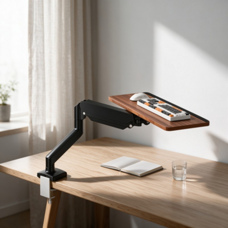 デスク下のスペースを節約するキーボードトレイ オフィス用タイ - Desk Setup Living Room のレビューと価格