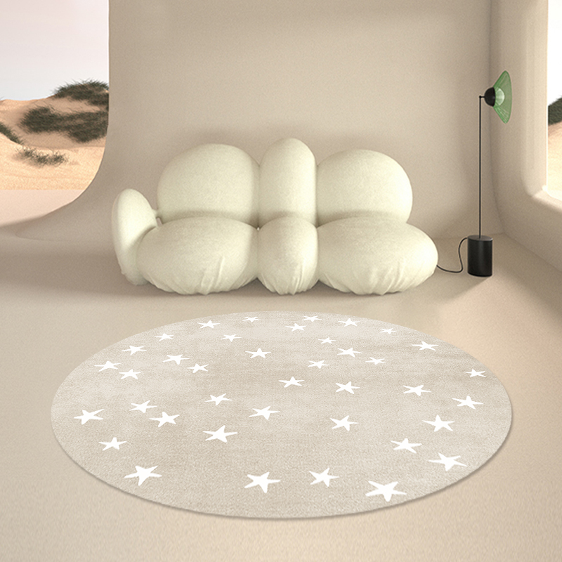 リビングルーム、漫画スタイル、ラウンドラグ、ソフト、ショート - Desk Setup Girly のレビューと価格