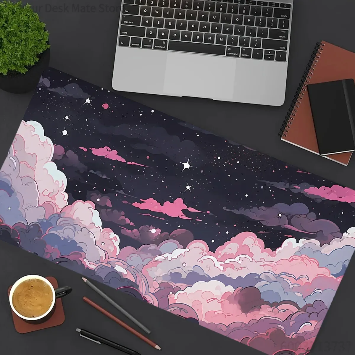 かわいいピンクパープルアニメラバーマウスパッド滑り止めソフト - Desk Setup Pc And Laptop のレビューと価格