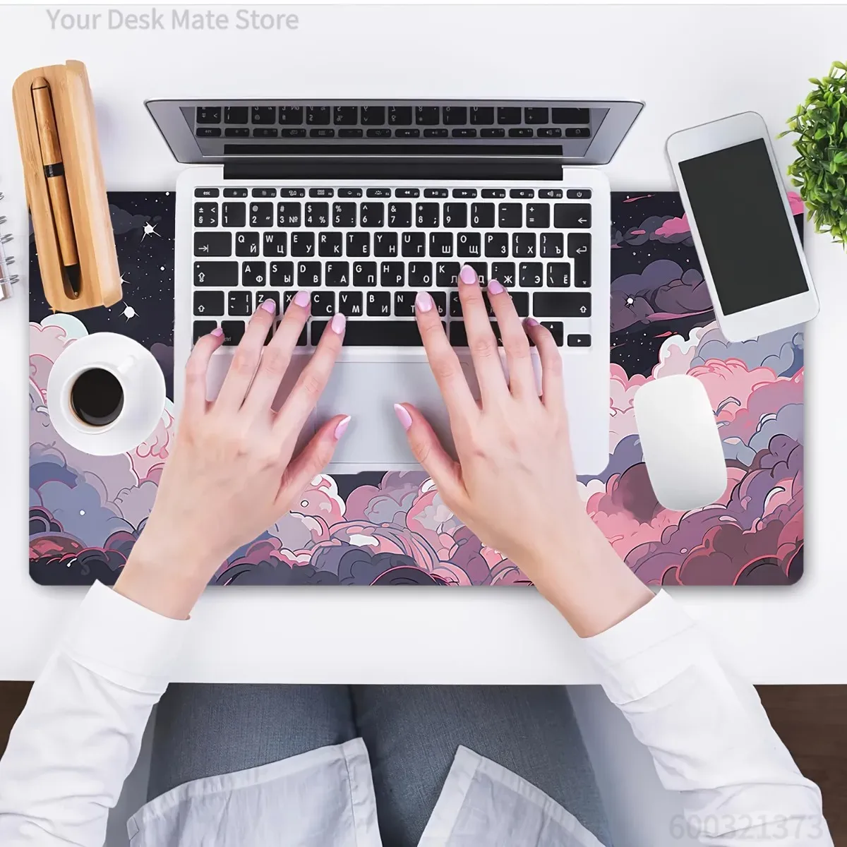 かわいいピンクパープルアニメラバーマウスパッド滑り止めソフト - Desk Setup Pc And Laptop のレビューと価格