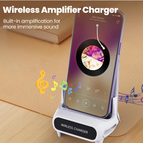 スマホワイヤレス充電器 急速充電ステーション デスクトップ  - Desk Setup Speakers のレビューと価格