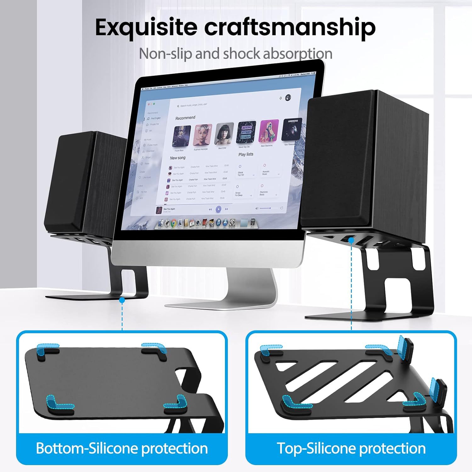 2個セット デスクトップスピーカースタンド デスクトップスタ - Desk Setup Speakers のレビューと価格