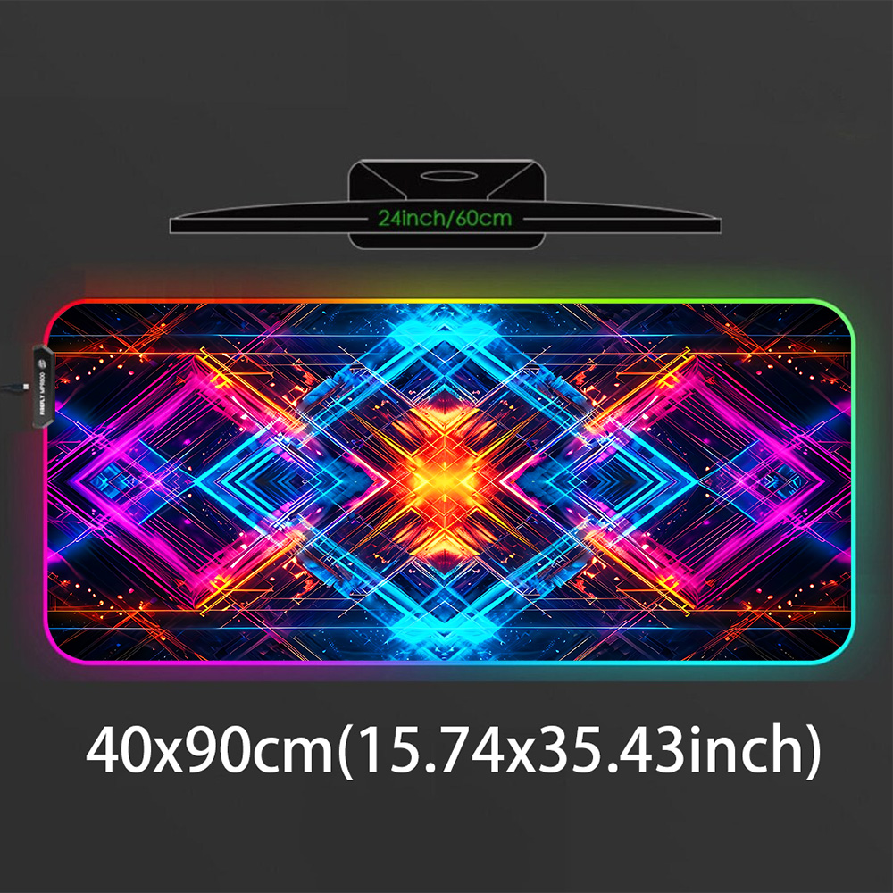 ネオン幾何学エネルギーマトリックス Xxl マウスパッド 9 - Desk Setup Rgb のレビューと価格