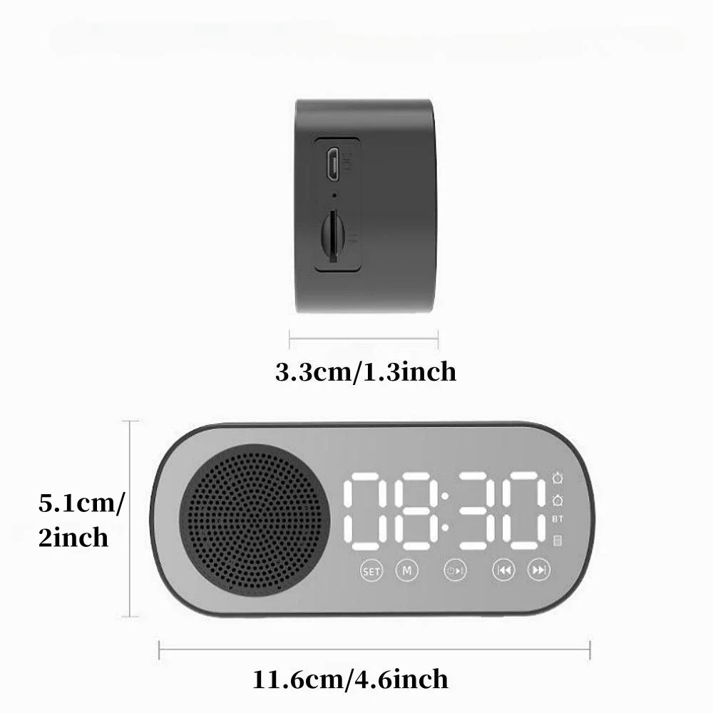 USB プラグインミラーデジタル目覚まし時計タイマーサポート - Desk Setup Speakers のレビューと価格