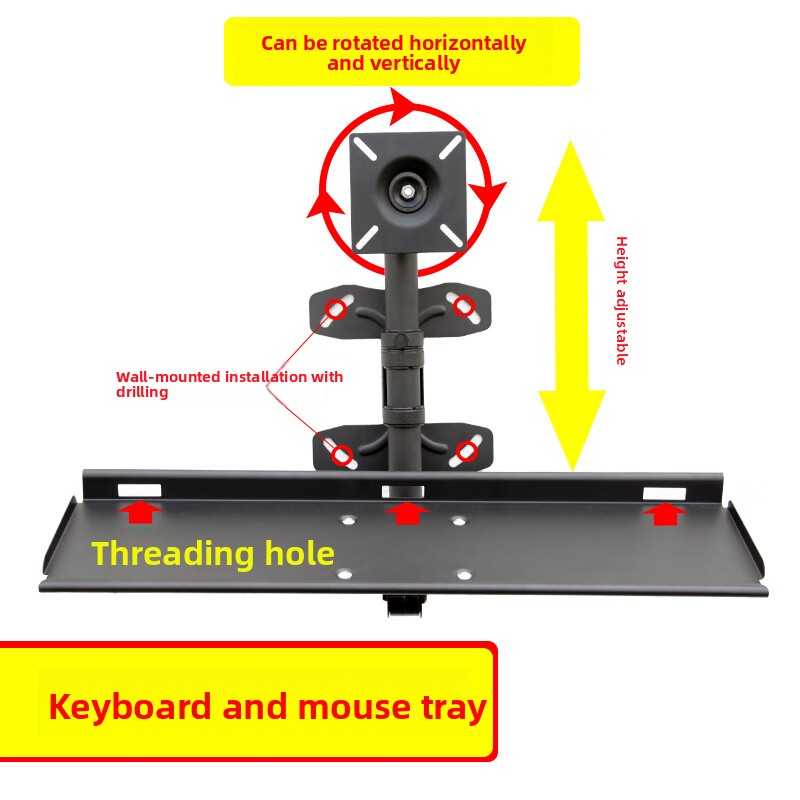 調整可能な壁掛けキーボードトレイ、人間工学に基づいたデスクオ - Desk Setup Living Room のレビューと価格