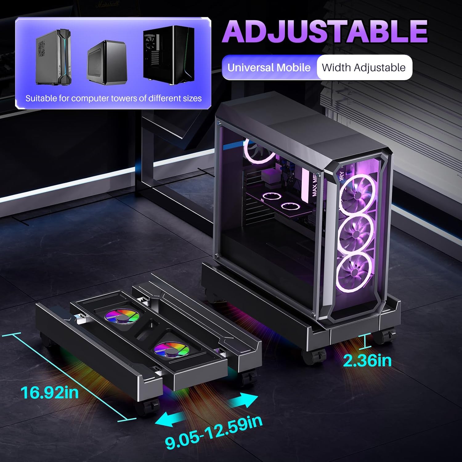 調整可能なコンピューターCPUホルダー、伸縮式デスクトップス - Desk Setup Rgb のレビューと価格