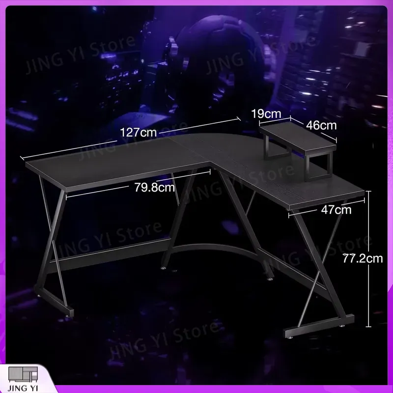 L字型ゲーミングデスク モニタースタンド付き 127x127 - Desk Setup No Monitor のレビューと価格