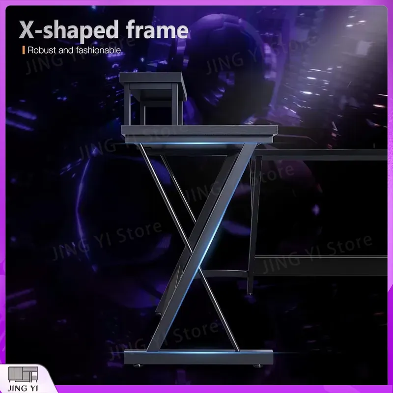L字型ゲーミングデスク モニタースタンド付き 127x127 - Desk Setup No Monitor のレビューと価格
