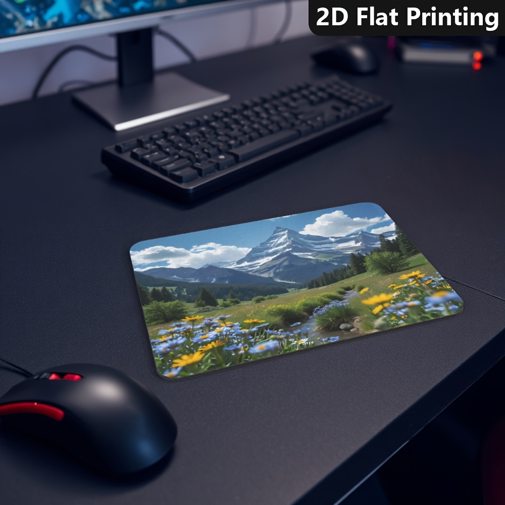 ゲーミングオフィスノンスリップマウスパッド風光明媚な山の花の - Desk Setup Pc And Laptop のレビューと価格
