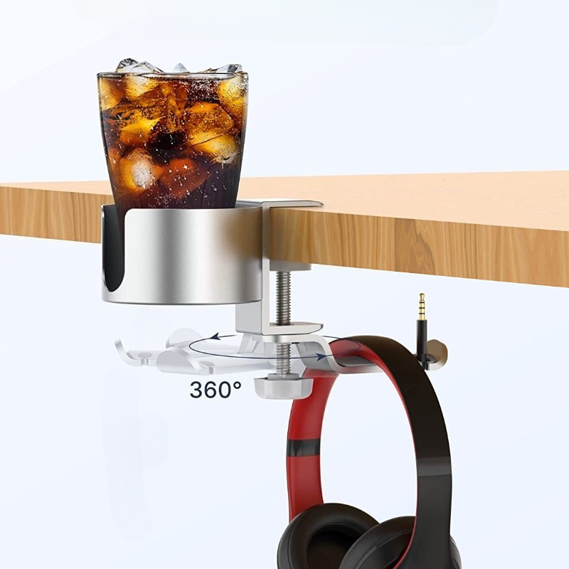 360 °   回転式デスクヘッドホンホルダー カップラック - Desk Setup Designer のレビューと価格