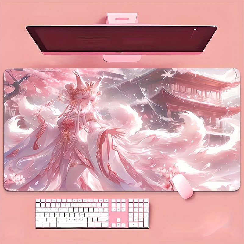 アニメ狐娘デスクマット、エーテルピンクの美しいデザインで魔法 - Desk Setup Designer のレビューと価格