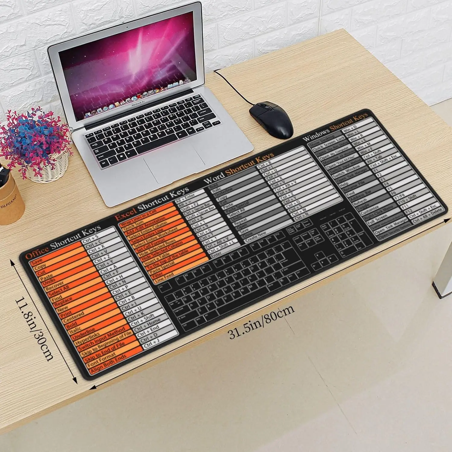 スタイリッシュなオフィスショートカットキー参考図付き大型マウ - Desk Setup Reference のレビューと価格