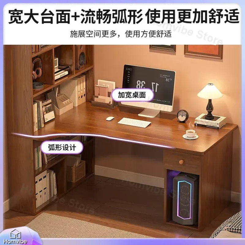 L字型コンピューターデスク、本棚付きコーナーデスク、ホームオ - Desk Setup Dual Monitor のレビューと価格