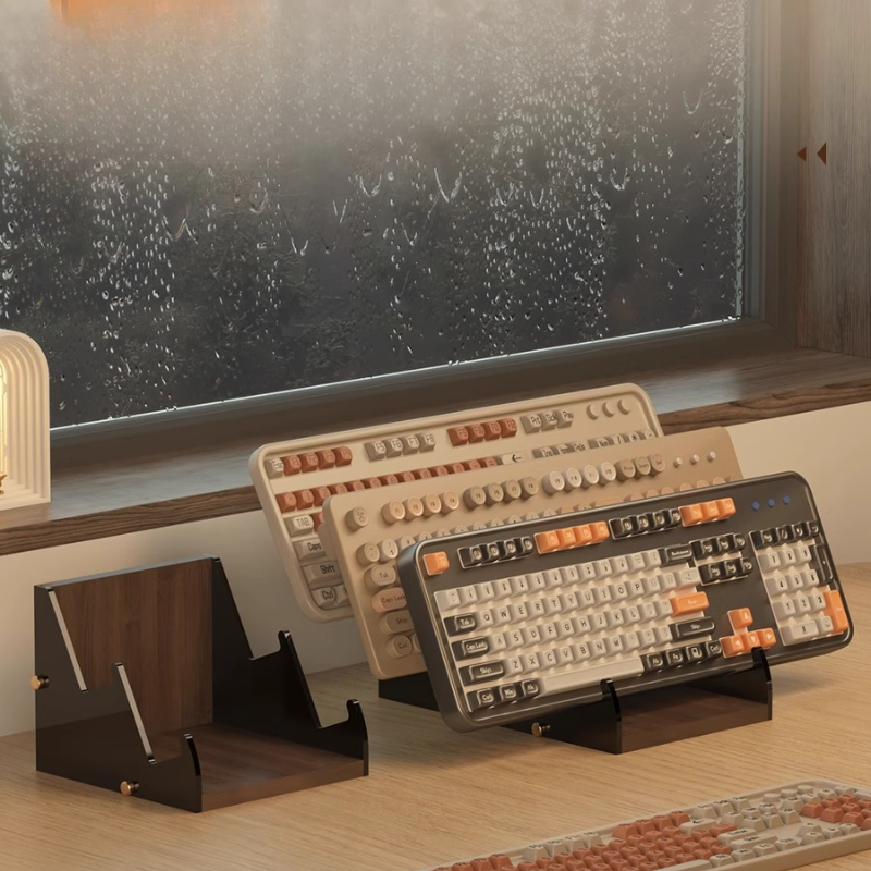 アクリル製フローティングキーボードスタンド メカニカルキーボ - Desk Setup Living Room のレビューと価格