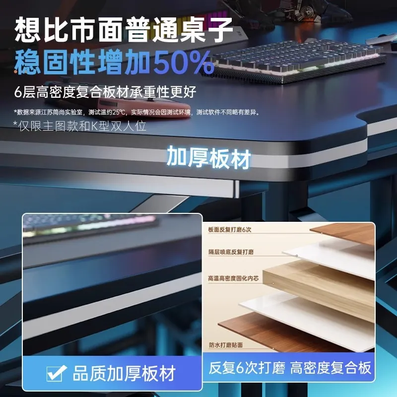 ダブルEスポーツゲーミングデスク、ホームオフィスや寝室用のロ - Desk Setup Bedroom のレビューと価格
