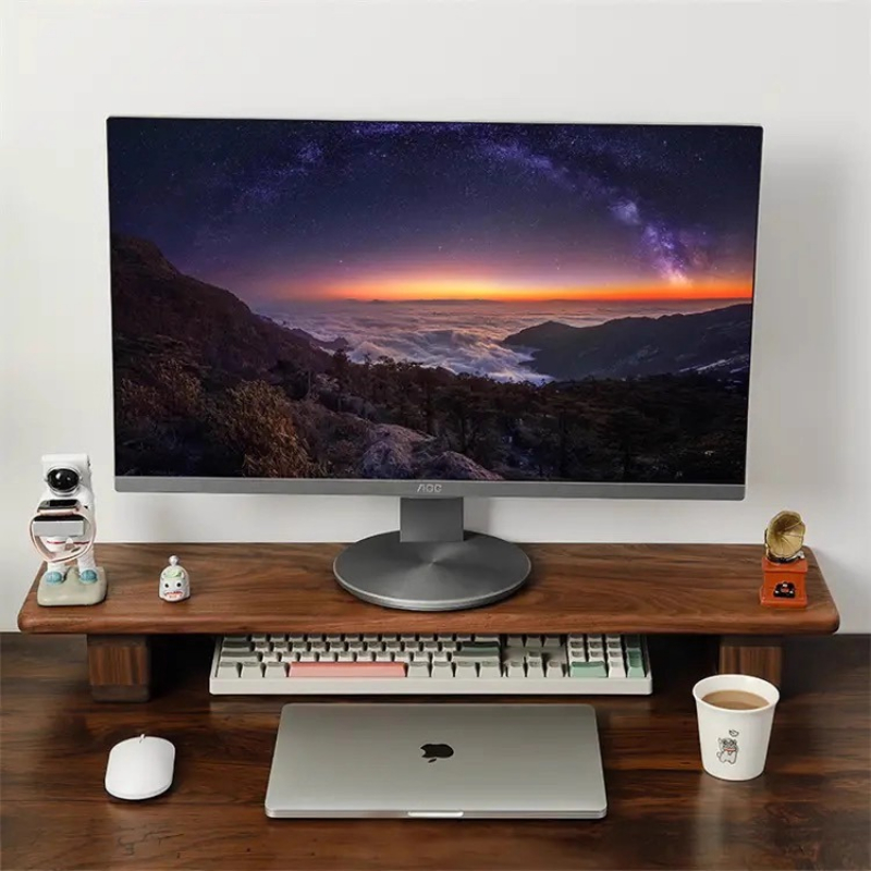 人間工学に基づいたスクリーンベースプラットフォーム、無垢材モ - Desk Setup Living Room のレビューと価格