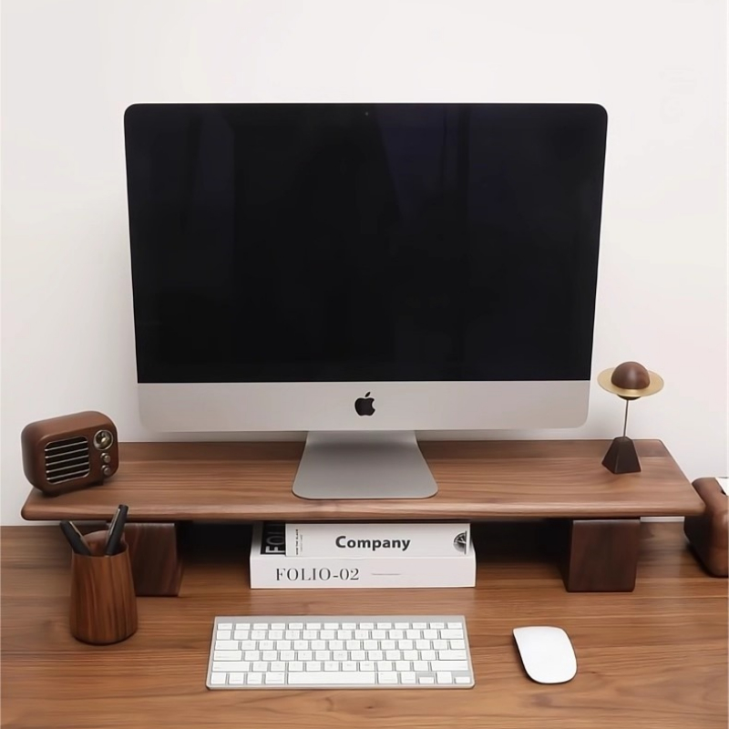 人間工学に基づいたスクリーンベースプラットフォーム、無垢材モ - Desk Setup Living Room のレビューと価格