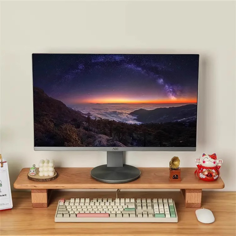 人間工学に基づいたスクリーンベースプラットフォーム、無垢材モ - Desk Setup Living Room のレビューと価格