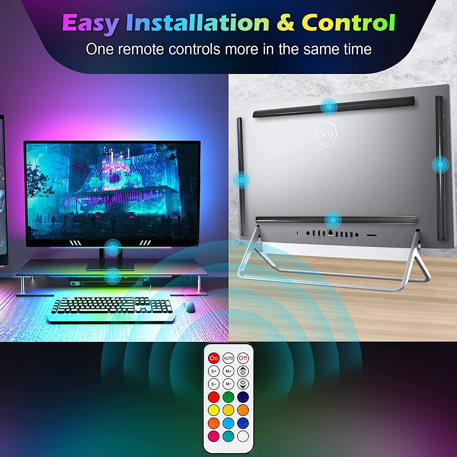 アンダーモニターライトバー RGB Dreamcolor ア - Desk Setup No Monitor のレビューと価格
