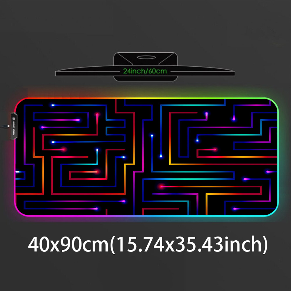 Xxl マウスパッド 900x400 ネオン回路迷路セットア - Desk Setup Rgb のレビューと価格