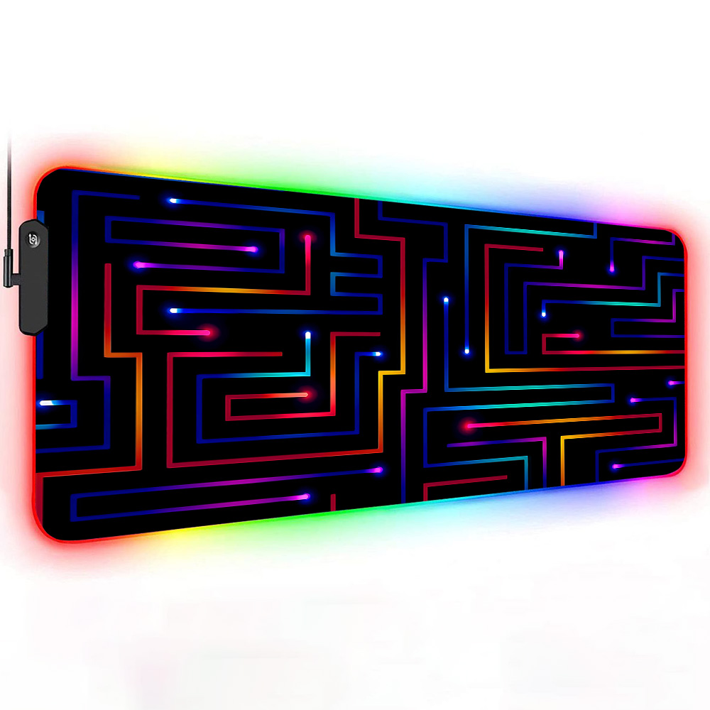 Xxl マウスパッド 900x400 ネオン回路迷路セットア - Desk Setup Rgb のレビューと価格
