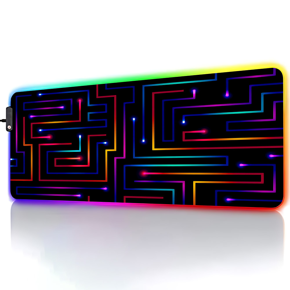 Xxl マウスパッド 900x400 ネオン回路迷路セットア - Desk Setup Rgb のレビューと価格